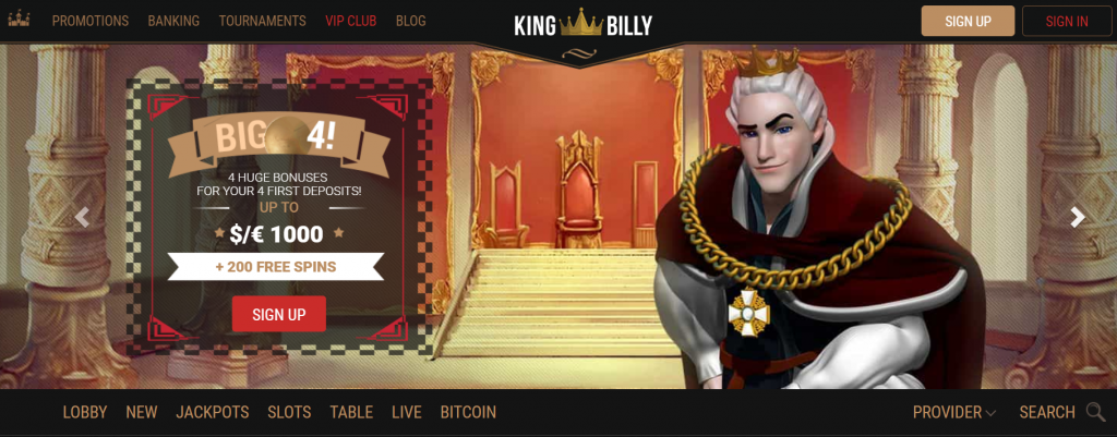 Spin the reels to win big at King Billy Casino Australia